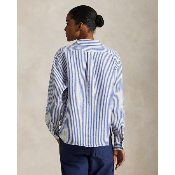 極美品 ポロラルフローレン 24SS ワイドクロップドギンガムリネンシャツ XS