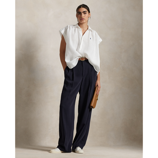 White Linen Popover Shirt Polo Ralph Lauren for summer 4