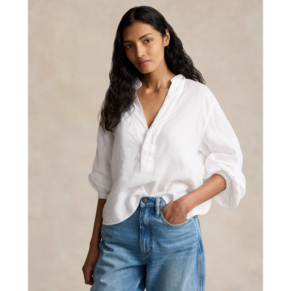 White Linen Blouse Polo Ralph Lauren 1