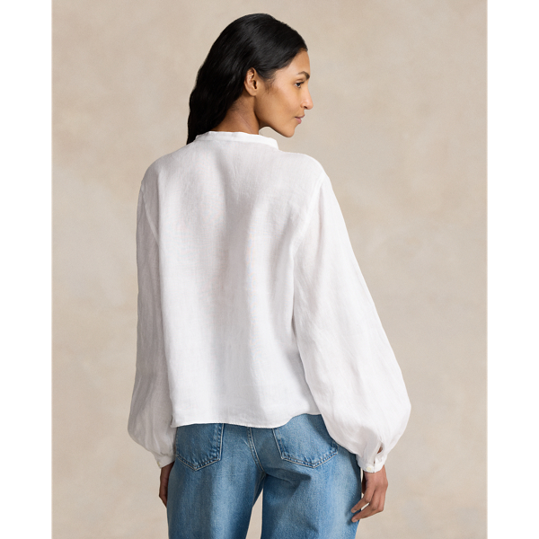 White Linen Blouse Polo Ralph Lauren 5