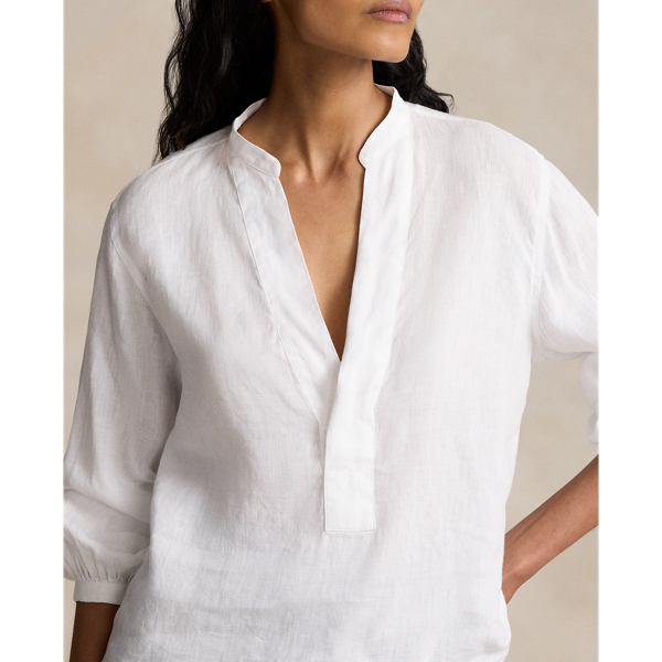 White Linen Blouse Polo Ralph Lauren 6