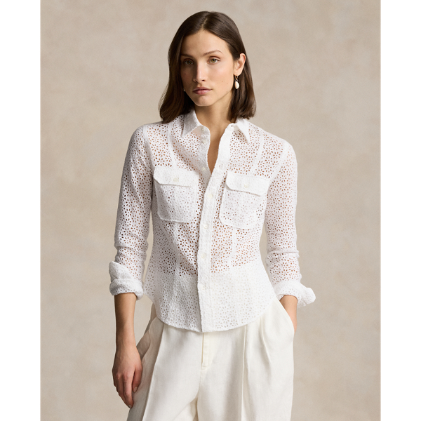 Eyelet Linen Shirt