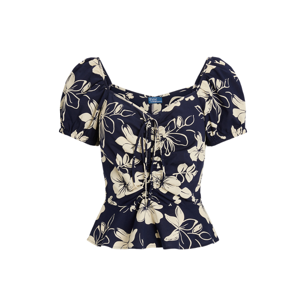 Haut fleuri à cordon de serrage en coton Polo Ralph Lauren en 1