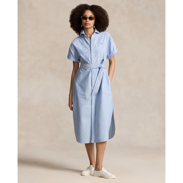 Blue Belted Short-Sleeve Oxford Shirtdress Polo Ralph Lauren 1