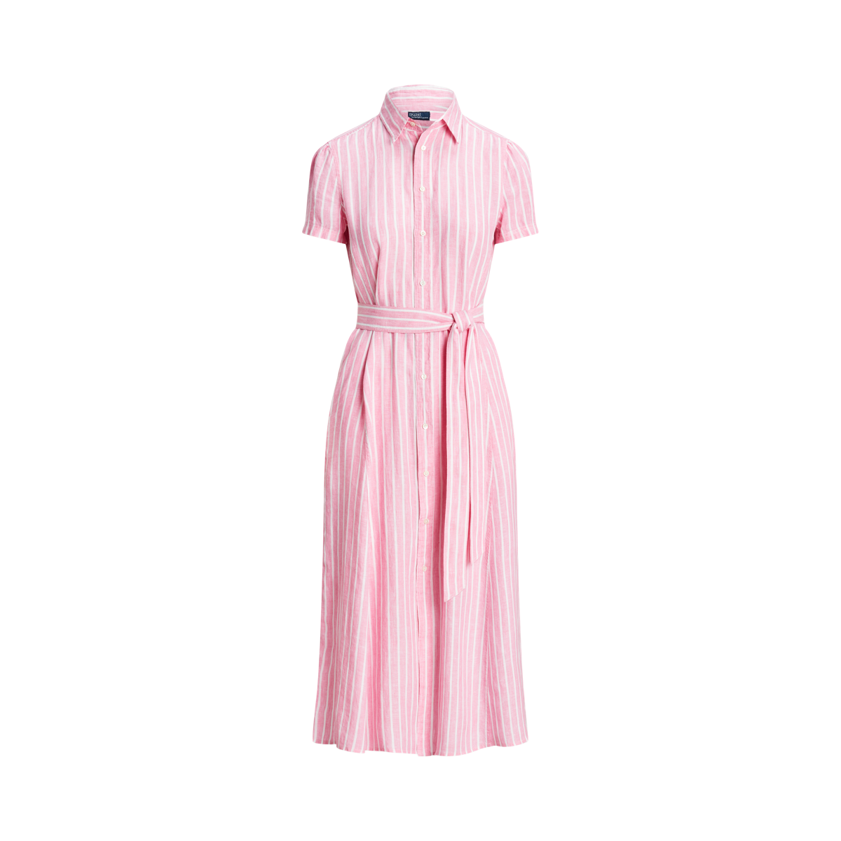 Sold NWT Never worn - Ralph Lauren satin belted shirt dress in Accent Pink size 0