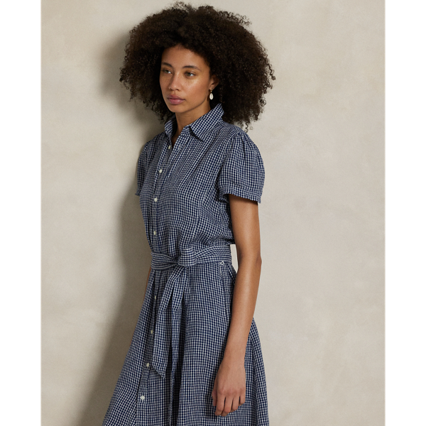 ★関税送料無料 RALPH Belted Striped Linen Shirtdress Belted Striped Linen Shirtdress