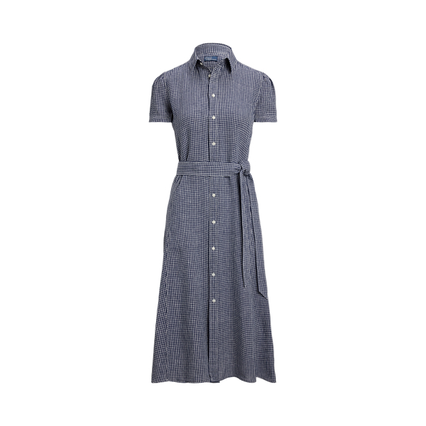 Belted Denim Sleeveless A-Line Dress