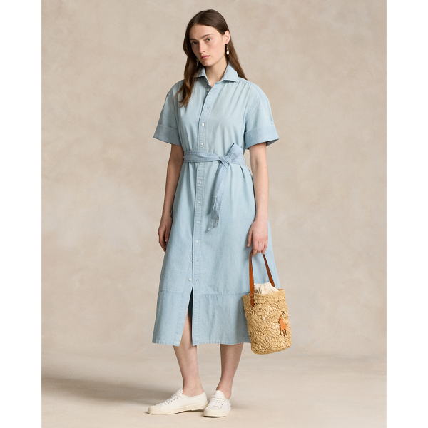 Chambray Cotton Chambray Shirtdress Polo Ralph Lauren 1