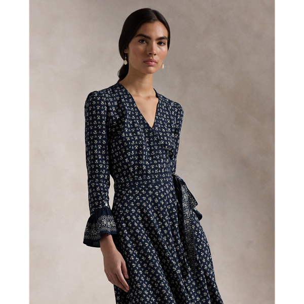 Navy blue Floral dress selling by Ralph lauren