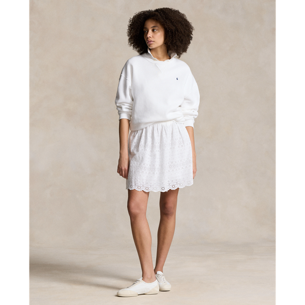 White Eyelet Cotton Miniskirt  Polo Ralph Lauren 1