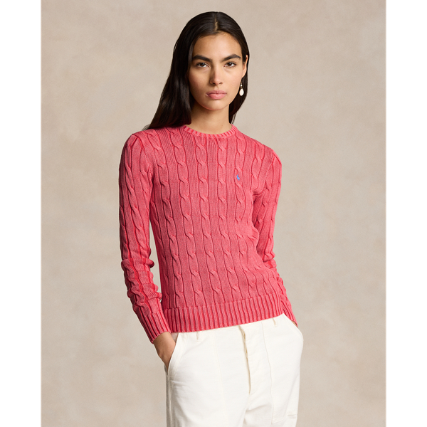 Maglia in cotone a trecce ralph lauren hotsell