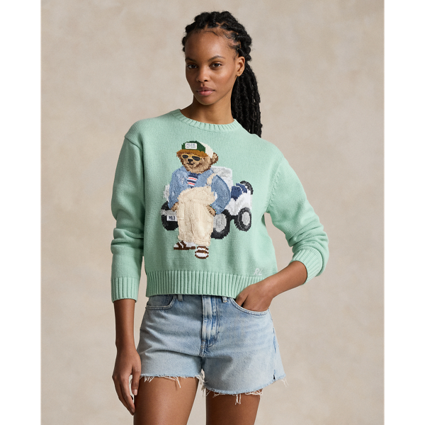 Polo Bear Cotton Crewneck Jumper for Women Ralph Lauren IL