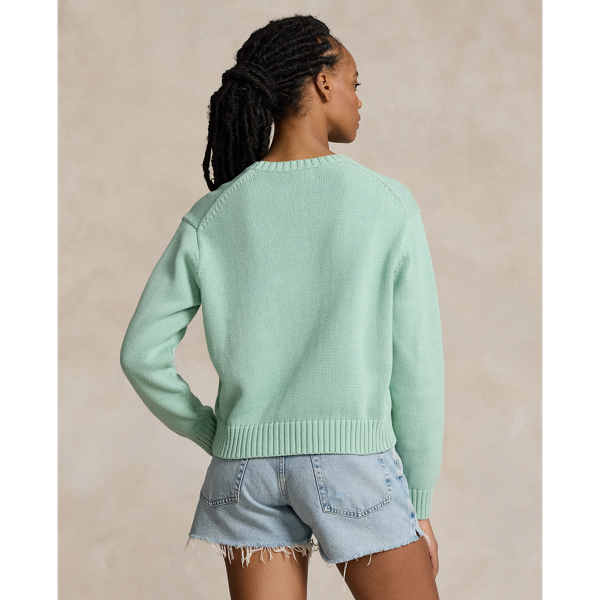 Baumwoll-Rundhalspullover mit Polo&nbsp;Bear Polo Ralph Lauren in Seladongr&uuml;n 5