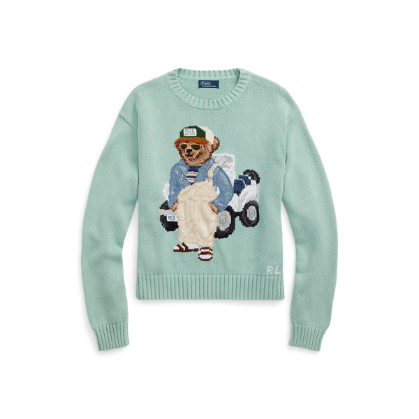 Polo Bear Cotton Crewneck Jumper for Women Ralph Lauren UK