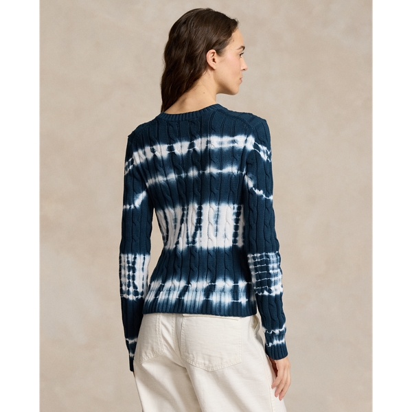 Tie Dye Cable Knit Cotton Jumper for Women Ralph Lauren UK