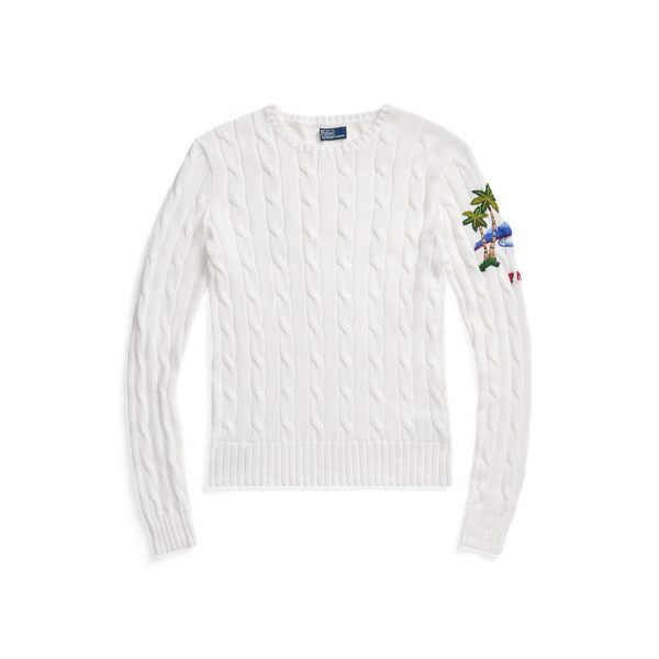 Palm-Tree-Motif Cable Cotton Jumper Polo Ralph Lauren 1