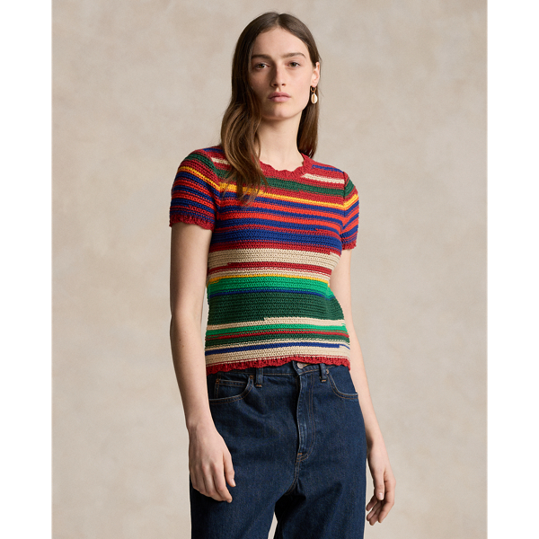 Striped Cotton-Linen Sweater