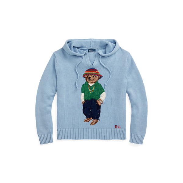 Baumwoll-Kapuzenpullover mit Polo Bear Polo Ralph Lauren in Camp-Blau 2