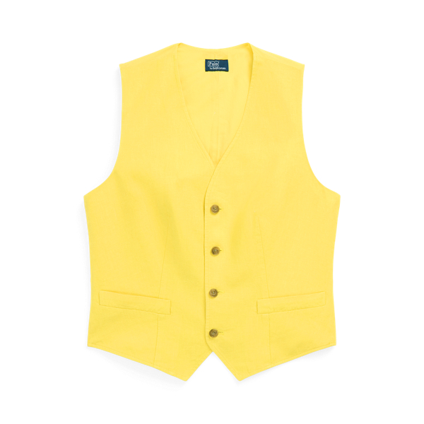 Sunfish Yellow Linen-Cotton Waistcoat Polo Ralph Lauren 2