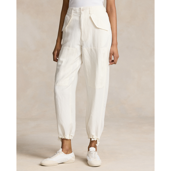 Silk-Blend Twill Cargo Pant 