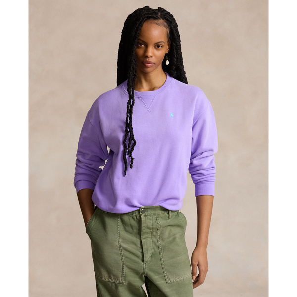 Pure Lilac Lightweight Fleece Crewneck Pullover Polo Ralph Lauren 7