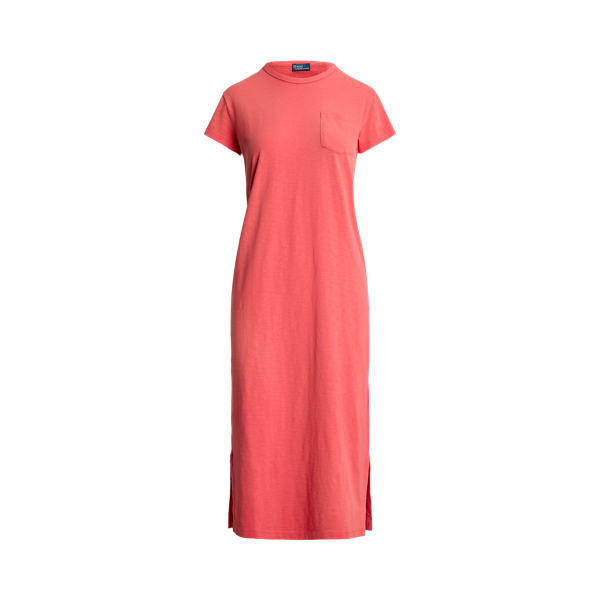 Cotton Crewneck Pocket T-Shirt Dress