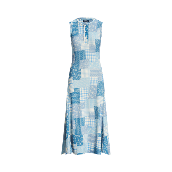 Patchwork Double-Knit Sleeveless Dress