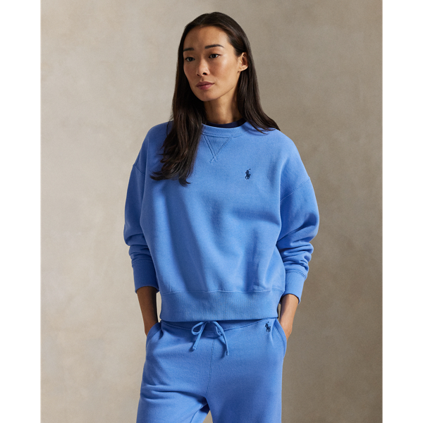 Summer Blue Pull col rond en molleton Polo Ralph Lauren 1