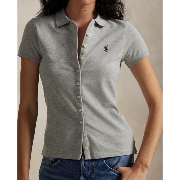Buttoned-Placket Polo Shirt for Women | Ralph Lauren® TM