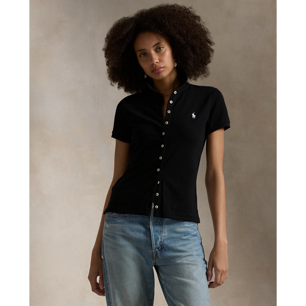 Ralph lauren black polo shirt womens best sale