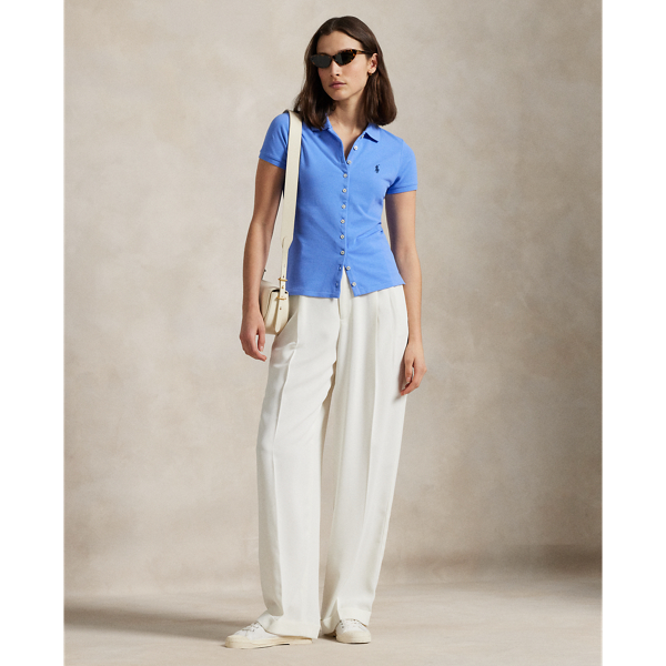 Buttoned-Placket Polo Shirt for Women | Ralph Lauren® PY