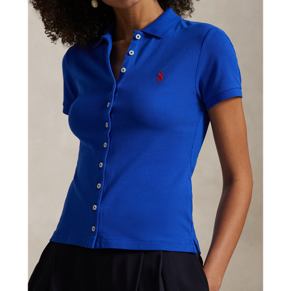 売れ筋商品|||ラルフローレン Tシャツ レディース トップス Buttoned Placket Polo Shirt - Polo shirt - pale red Buttoned-Placket Polo Shirt for Women | Ralph Lauren® PY
