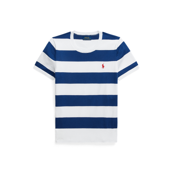 Striped Cotton Short-Sleeve Jumper