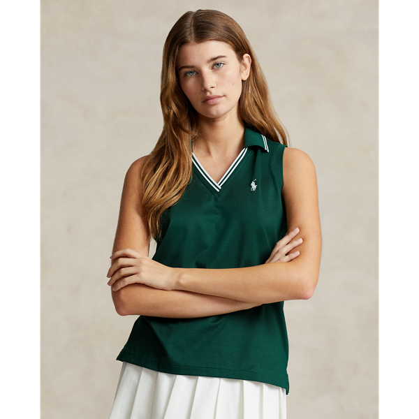 Wimbledon Pique Sleeveless Polo Shirt for Women Ralph Lauren IN