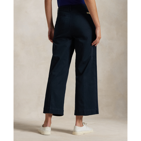 Aviator Navy Twill Wide-Leg Cropped Trouser Polo Ralph Lauren 5