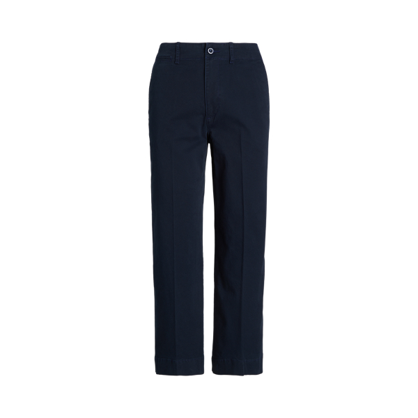 Aviator Navy Twill Wide-Leg Cropped Trouser Polo Ralph Lauren 2