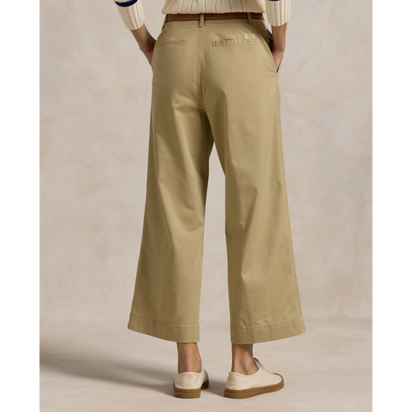 Khaki Twill Wide-Leg Cropped Trouser Polo Ralph Lauren 5
