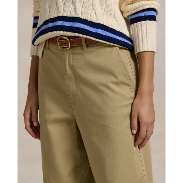 Khaki Twill Wide-Leg Cropped Trouser Polo Ralph Lauren 6