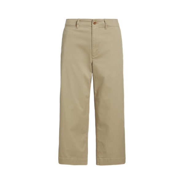 Khaki Twill Wide-Leg Cropped Trouser Polo Ralph Lauren 2