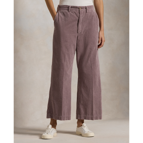 Corduroy Wide-Leg Cropped Pant