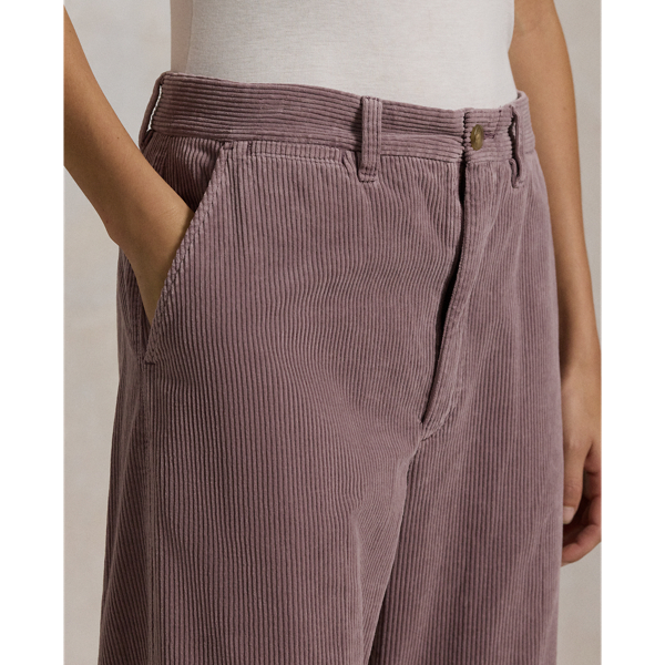 Lavender Corduroy Wide-Leg Cropped Pant Polo Ralph Lauren 6
