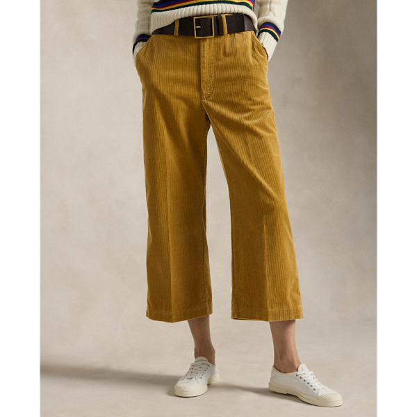 Corduroy Wide-Leg Cropped Pant