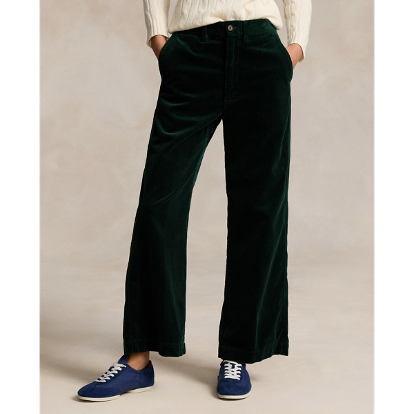 Corduroy Wide-Leg Cropped Pant