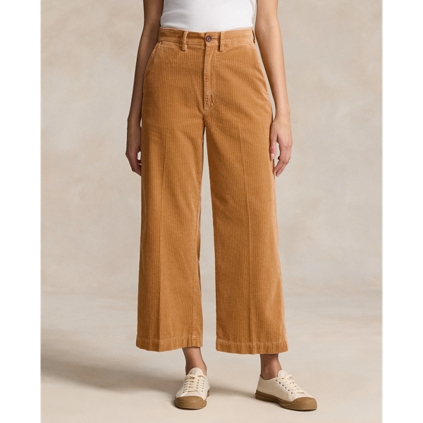 Corduroy Wide-Leg Cropped Pant