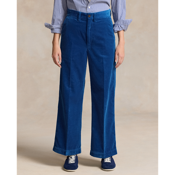 Corduroy Wide-Leg Cropped Pant