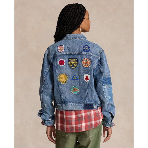 Embroidered Patch Denim Trucker Jacket for Women Ralph Lauren UK