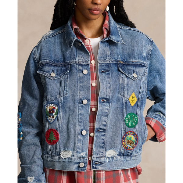 Embroidered Patch Denim Trucker Jacket for Women Ralph Lauren UK