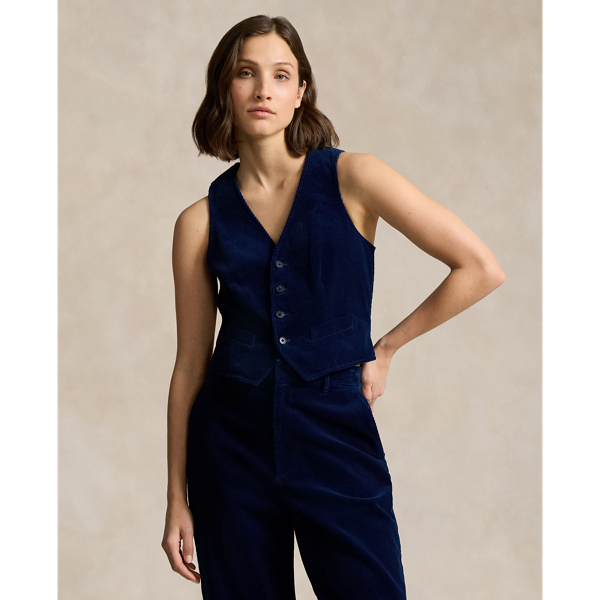 Indigo Cotton Corduroy Vest Polo Ralph Lauren 1