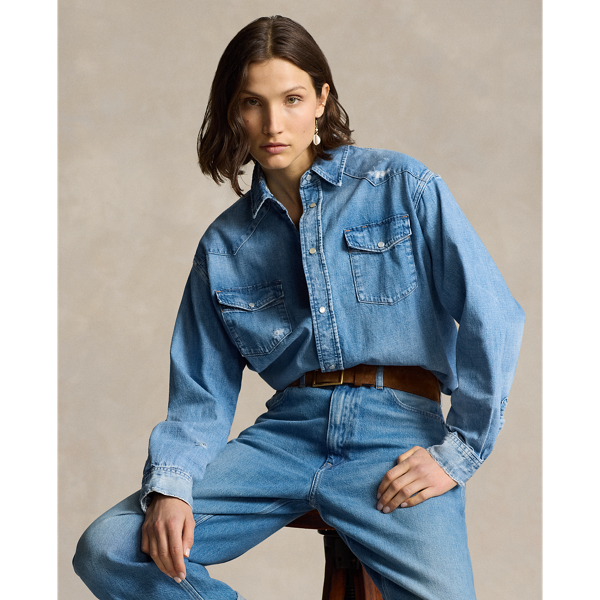 Polo ralph lauren denim western shirtdress online