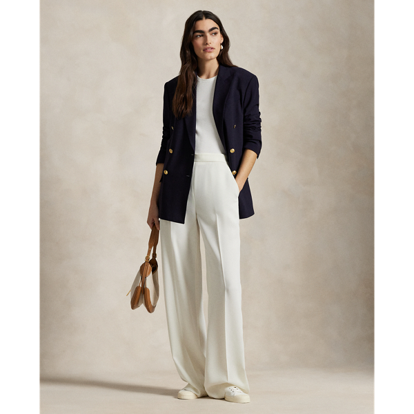 Clubhouse Cream Satin Wide-Leg Trouser Polo Ralph Lauren 1